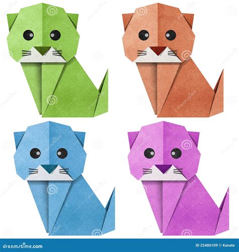 Origami Cat Recycled Papercraft Stock Image Image Of Papercraft