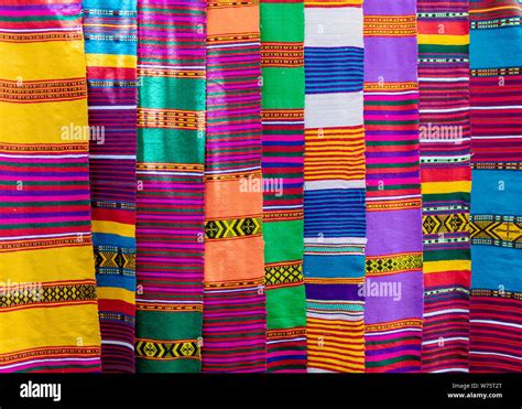 Traditional Ethiopian Textiles Hand Made Colorful Scarf On Market