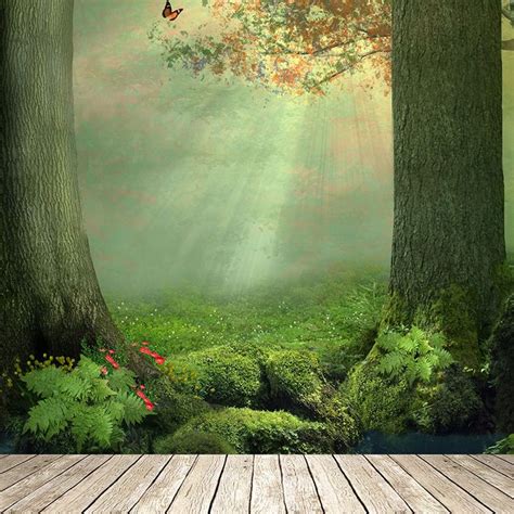 Enchanted Forest Wall Mural Butterfly Tree Photo Wallpaper Girls