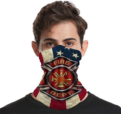 Firefighter Flag Multifunctional Neck Gaiter Summer Face Mask Reusable