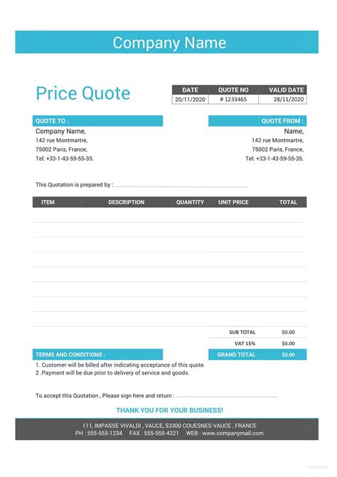 Free Business Quotation Format Quotation Format Quote With Web