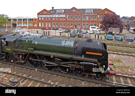 Steam Locomotive 70013 Oliver Cromwell Arrive At Eastleigh Stock
