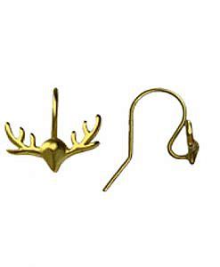 Reindeer Antler Effortless Hooks Earrings Satin Kt Gold Vermeille