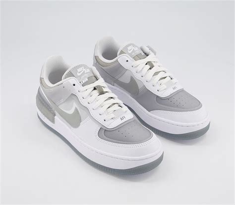 Wmns nike air force 1 07 lthr prm uk 3 us 5.5 36 cool off grey vanchetta white. Nike Air Force 1 Shadow Trainers White Particle Grey Grey ...