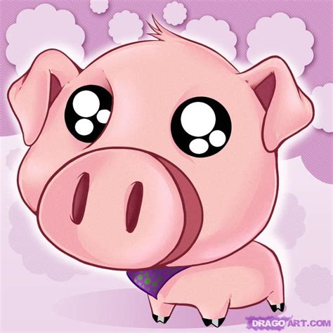 How To Draw A Cute Pig Step By Step Anime Animals Anime Draw