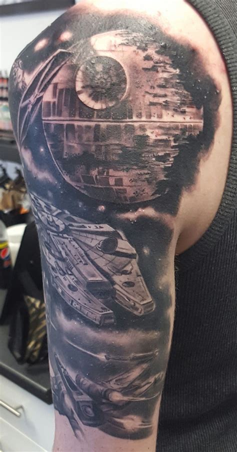 This tattoo is in remembrance of those lost in star wars. Star Wars Half Sleeve by Kane Scribble Ink Loughton UK ...