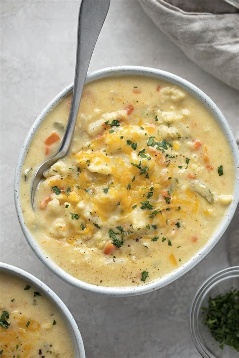 Cheesy Cauliflower Soup Recipe Life Made Simple