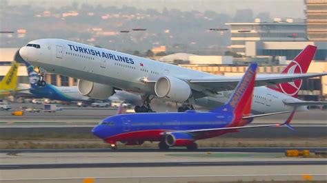 10 Heavy Aircraft Takeoffs At Lax Los Angeles Airport Plane Spotting