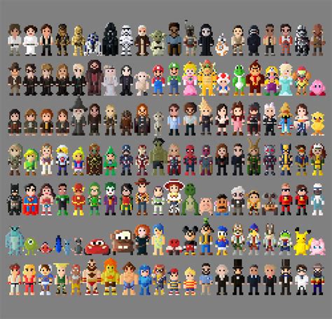 8 Bit Collection Of Characters Anniversary Edition By Lustriouscharming
