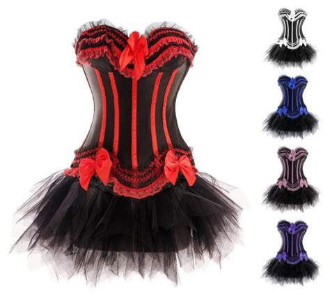 Black Accent Color Corset Tutu Skirt Lingerie Corsets Bustiers