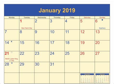January 2019 Calendar Usa Holidays August 2019 Calendar Moon Phase