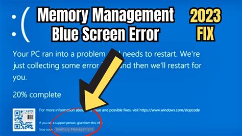 2023 Fix Memory Management Blue Screen Error On Windows 1110
