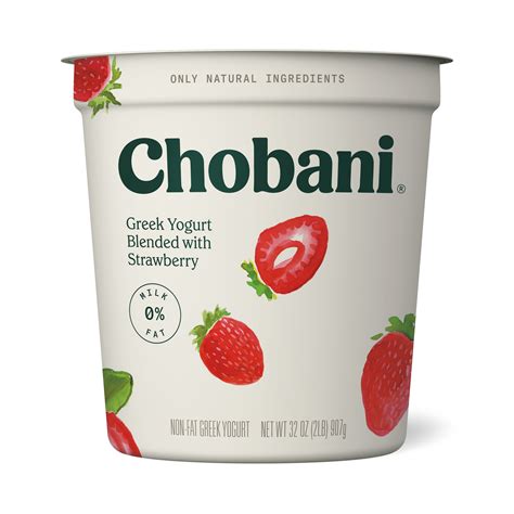 Chobani Non Fat Greek Yogurt Strawberry Blended 32 Oz