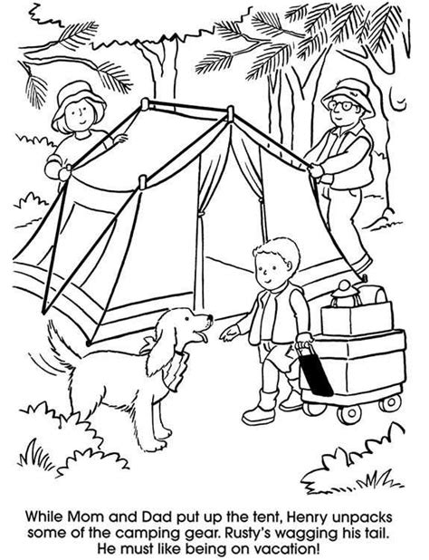 Kleurplaat Camping Tent