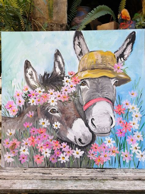 Donkey Love Farm Animal Paintings Animal Paintings Animal Paintings