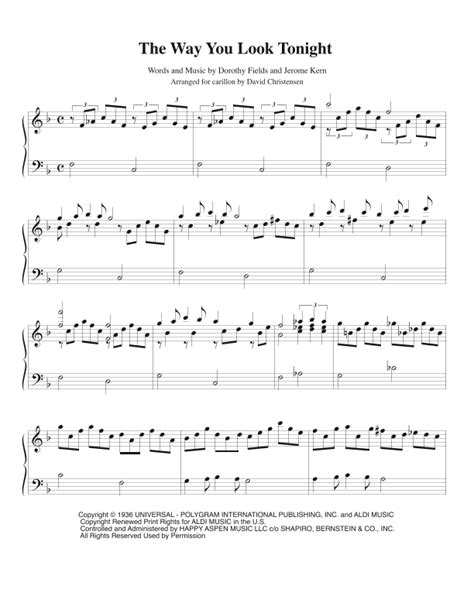 The Way You Look Tonight Sheet Music Jerome Kern Instrumental Solo