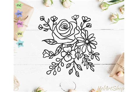 Free 227 Flower Bouquet Svg Free SVG PNG EPS DXF File