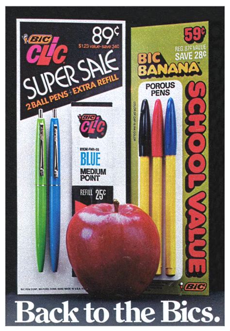 Back To The Bics Bic Clic And Bic Banana For ‘back To School 1973