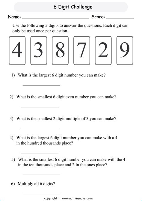 Class 5 Large Numbers Worksheets Grade 5 Math Worksheets Math Grade 5