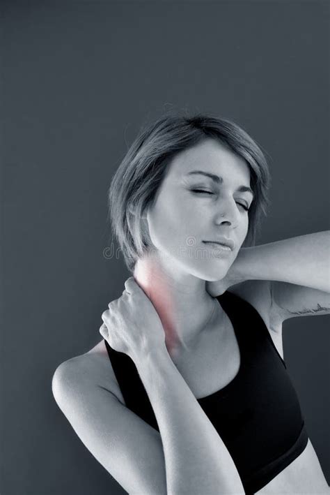 Fitness Woman With Neck Pain Stock Photo Image Of Healthy Bodycare