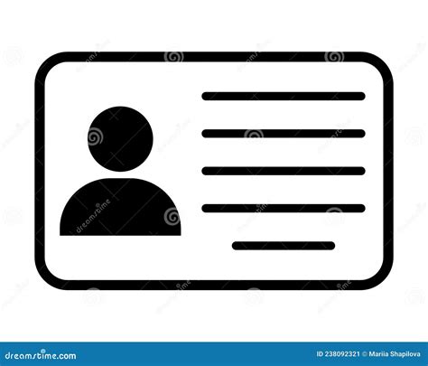 Id Card Icon Line Art Style Stock Vector Illustration Of Contact