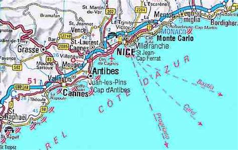 Mapofthefrenchriviera 1 Nice France Map French Riviera France Map