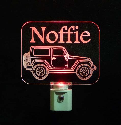 Jeep Night Light Lamp Personalized Truck Light Etsy
