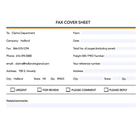 Free 7 Sample Fax Cover Sheet Templates 2in Pdf Ms Word
