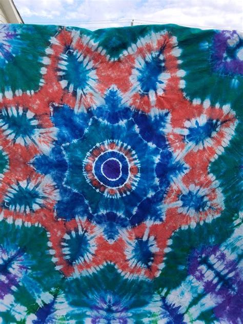 Tie Dye Cotton Fabric Tie Dye Tapestry Tie Dye Wall Hanging Rainbow