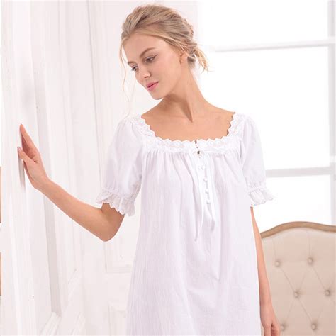 Summer Nightgown Sweet Cotton Loose Nightgown Han Edition Cotton Nightgown With Short Sleeves