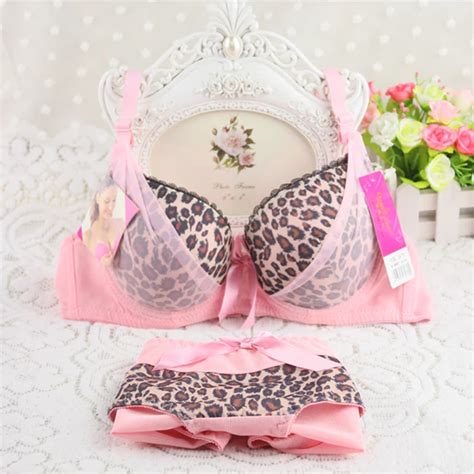 Buy Sexy Women Leopard Print Lace Push Up Bra Panty Sets Brassiere Seamless