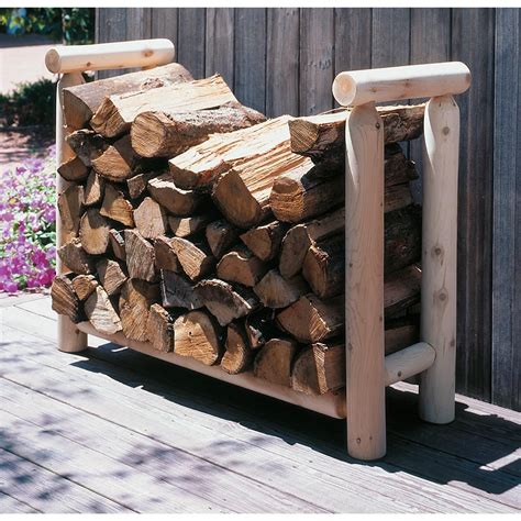 Rustic natural cedar furniture company 3' cedar log style firewood rack