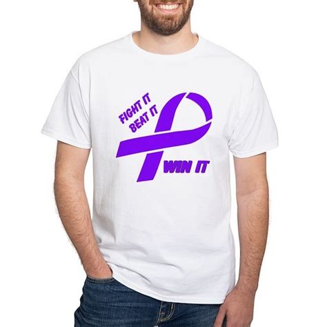 Cancer Awareness Ribbon Shirt Mens Value T Shirt Fight Cancer White T