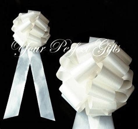 10 Ivory Wedding 9 Pull Pew Bows 24 Extra Wide By Yourperfectts