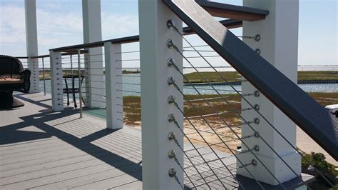 Wood Deck With Beautiful Cable Railing Wood Deck Decking Options Deck