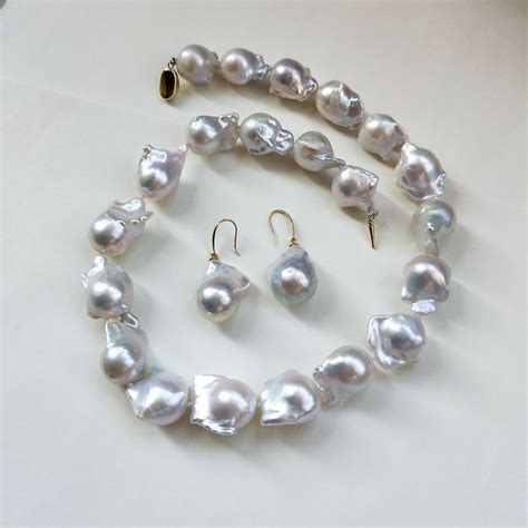Baroque Freshwater Pearl Jewelry Irregular Pearl Necklace And Earring