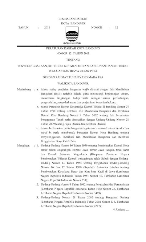 PDF Perda No 12 Th 2011 Ttg Penyelenggaraan Retribusi Izin