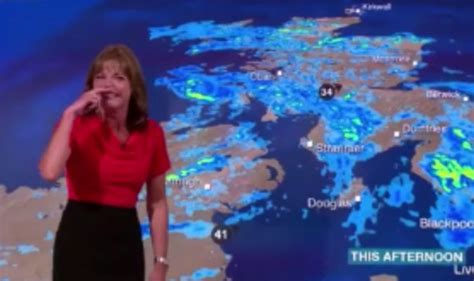 The hilarious footage of the broadcast shows louise struggling to keep a straight face as she begins to cry with. Louise Lear giggles uncontrollably during live BBC weather ...