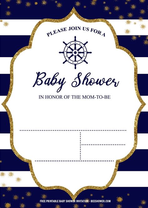 Diy Free Printable Nautical Baby Shower Invitations
