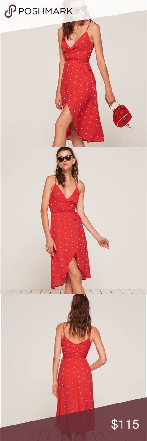 Reformation Anouk Dress In Red Dot Reformation Anouk Dress In Red Dot