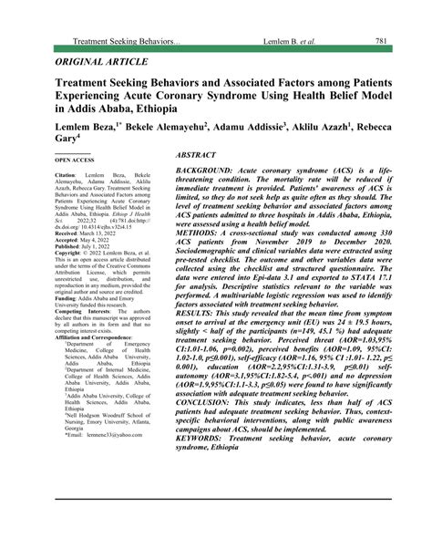 Pdf Treatment Seeking Behaviors And Associated Factors Among Patients