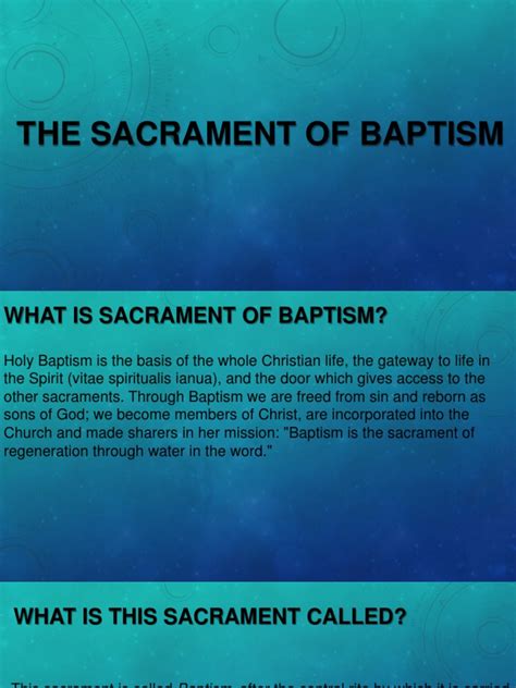 The Sacrament Of Baptism Pdf Anointing Baptism