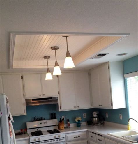 The level of resulting light from fluorescent ceiling lights for kitchens are also determined by the color of the kitchen ceiling. Gorgeous Kitchen Fluorescent Light Box Remodel with Wood ...