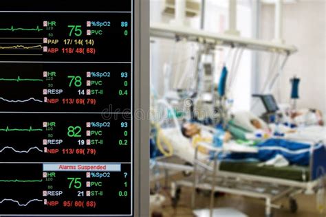 Patients Monitoring In Icu Stock Image Image Of Clinic 4236955