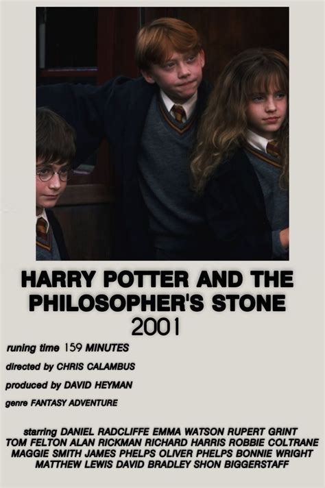 HARRY POTTER AND THE PHILOSOPHER S STONE In Matthew Lewis Daniel Radcliffe Emma Watson