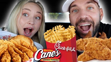 Raising Canes Vs Chick Fil A Tender Battle With Tay And Joe Youtube