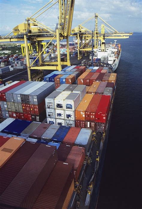 Cargo Containers At Freight Terminal Editorial Image Image Of Heavy