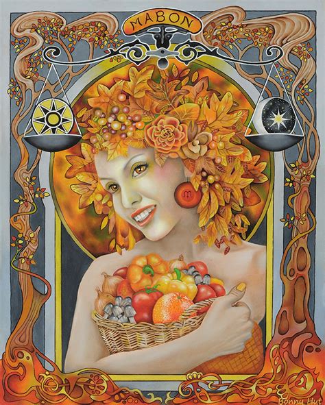 Autumn Equinox Mabon Art Art Nouveau Pagan Sabbat Wiccan Altar Print