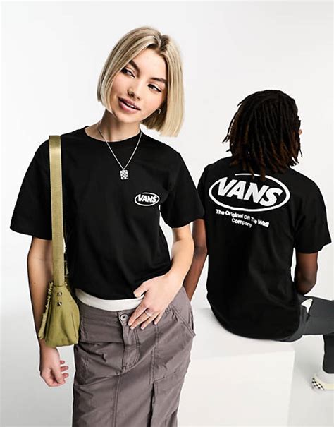 Vans Unisex Hi Def Logo Back Print T Shirt In Black Asos