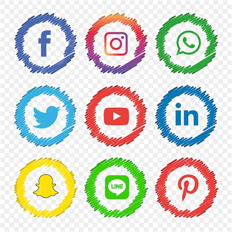 Set Social Media Vector Design Images Social Media Icons Set Logo
